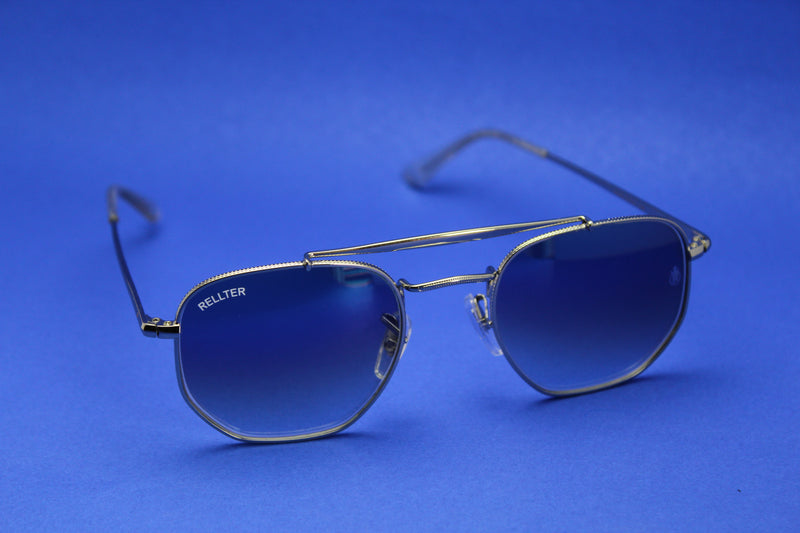 Rellter Hexagon SG-4040 Golden Blue DC Sunglasses