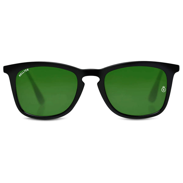 Rellter Square W-2424 Black to Green  Sunglasses