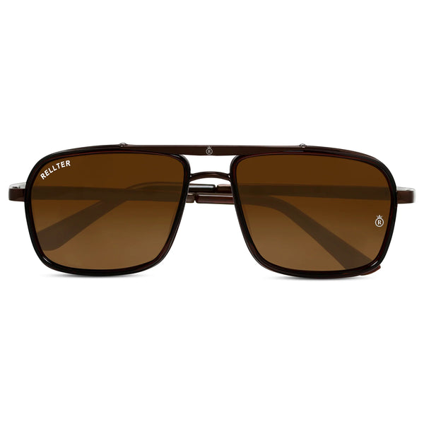 Rellter Charlie A-4413 Brown to Brown Rectangle Sunglasses