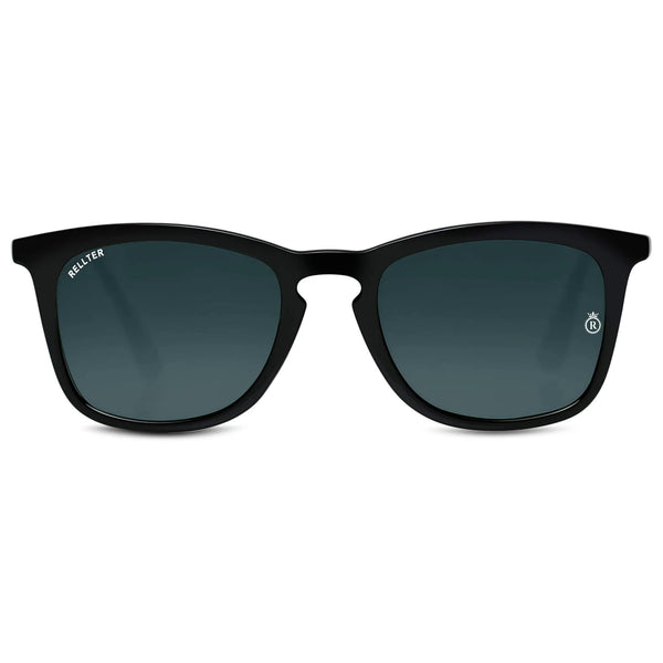 Rellter Square W-2424 Black to Black  Sunglasses