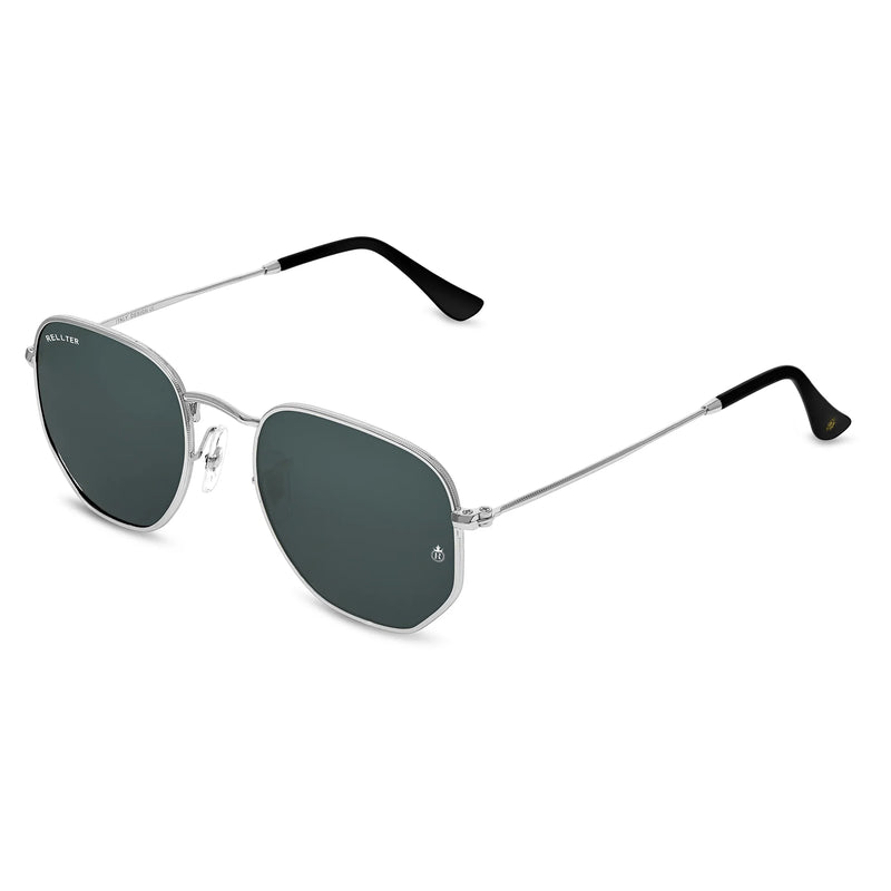 Rellter Hexagon SG-4040 Silver Black Sunglasses