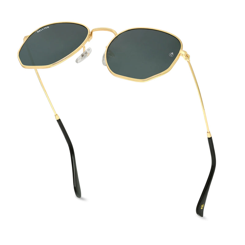 Rellter Hexagon SG-4040 Golden Black Sunglasses