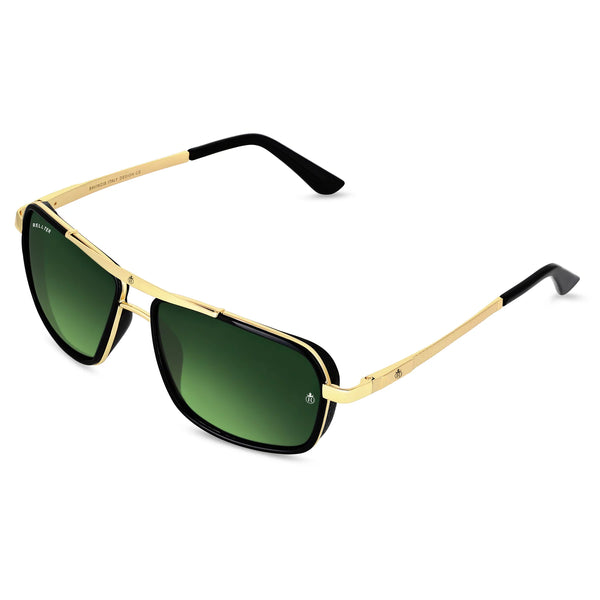 Rellter Charlie A-4413 Golden Green Dc Rectangle Sunglasses