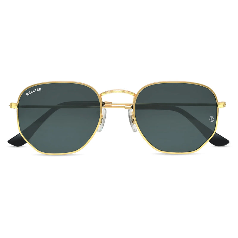 Rellter Hexagon SG-4040 Golden Black Sunglasses