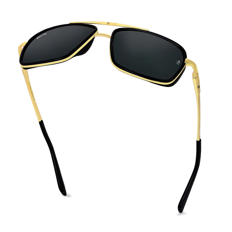 Rellter Charlie A-4413 Golden to Black Rectangle Sunglasses