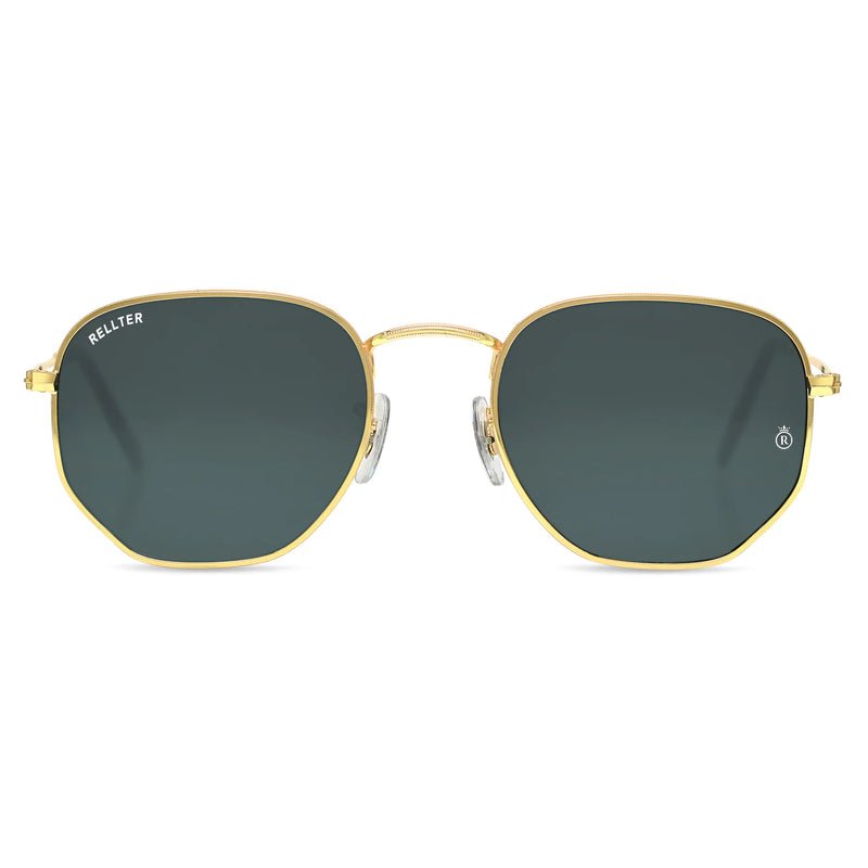 Rellter Hexagon SG-4040 Golden Black Sunglasses