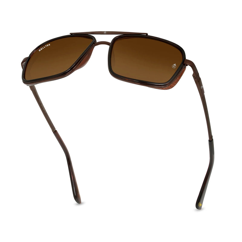 Rellter Charlie A-4413 Brown to Brown Rectangle Sunglasses