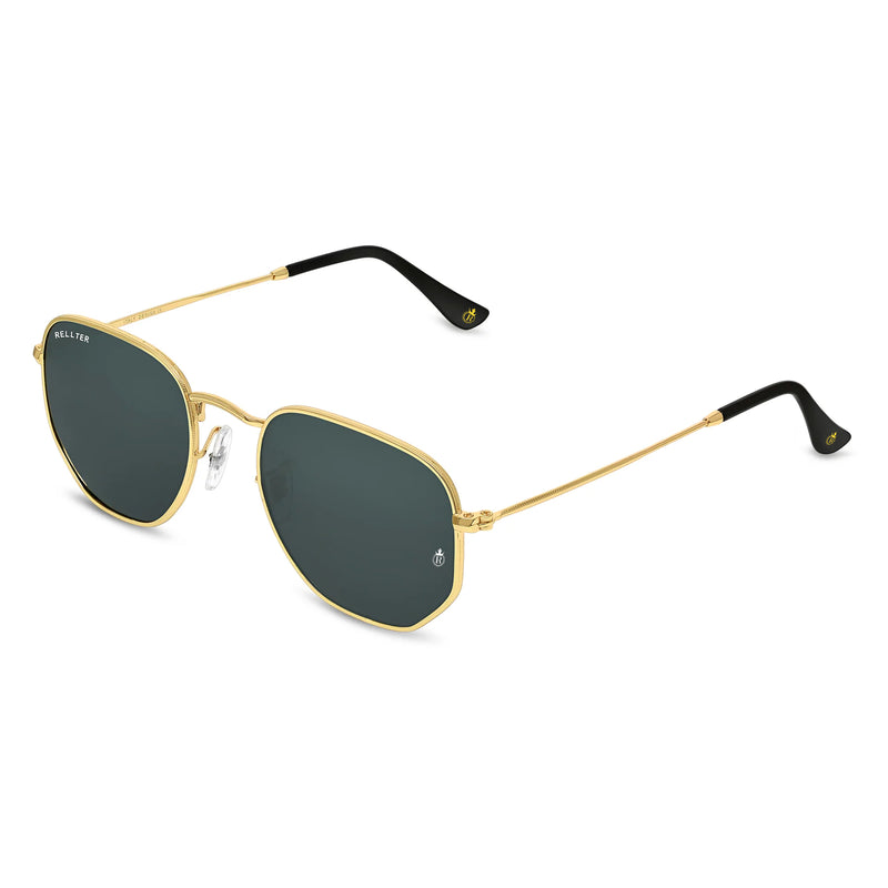 Rellter Hexagon SG-4040 Golden Black Sunglasses