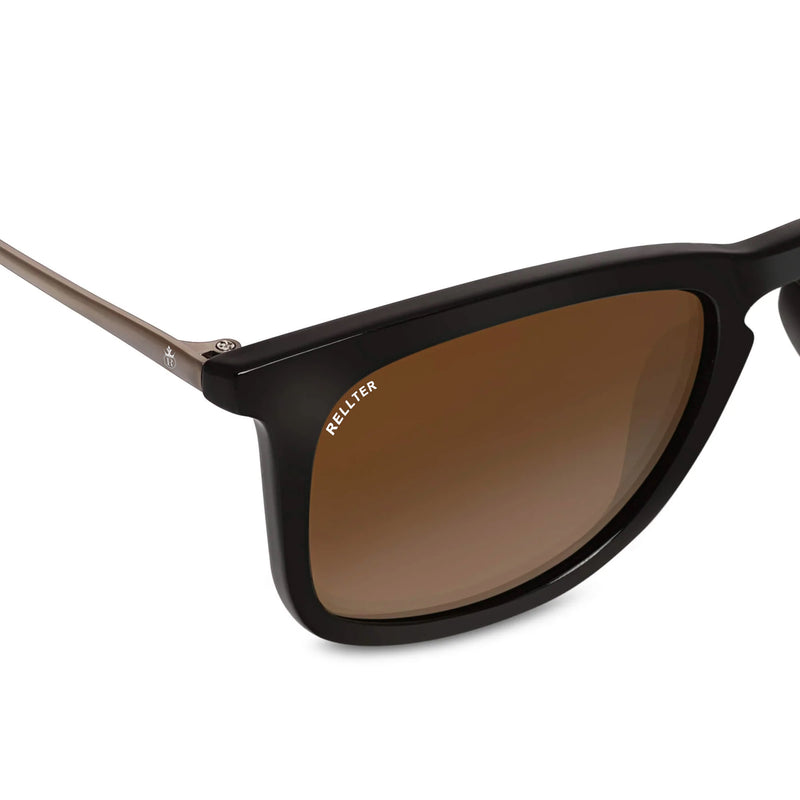 Rellter Square W-2424 Brown to Brown Dc Sunglasses