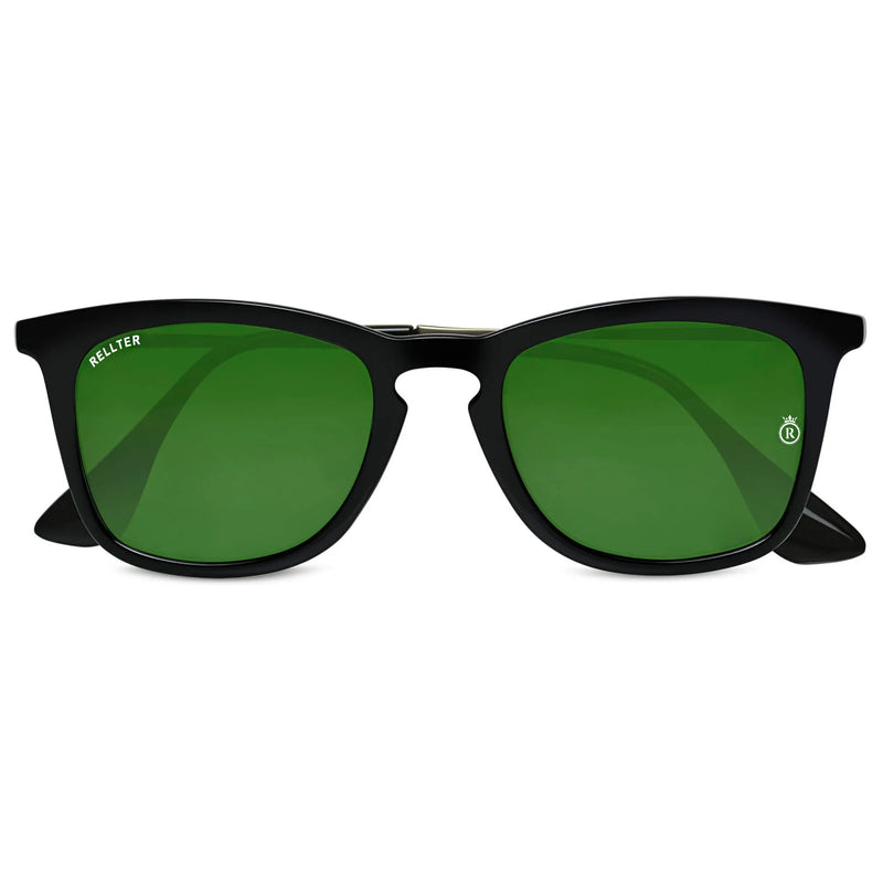 Rellter Square W-2424 Black to Green  Sunglasses