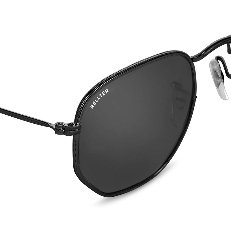 Rellter Hexagon SG-4040 Black to Black Sunglasses