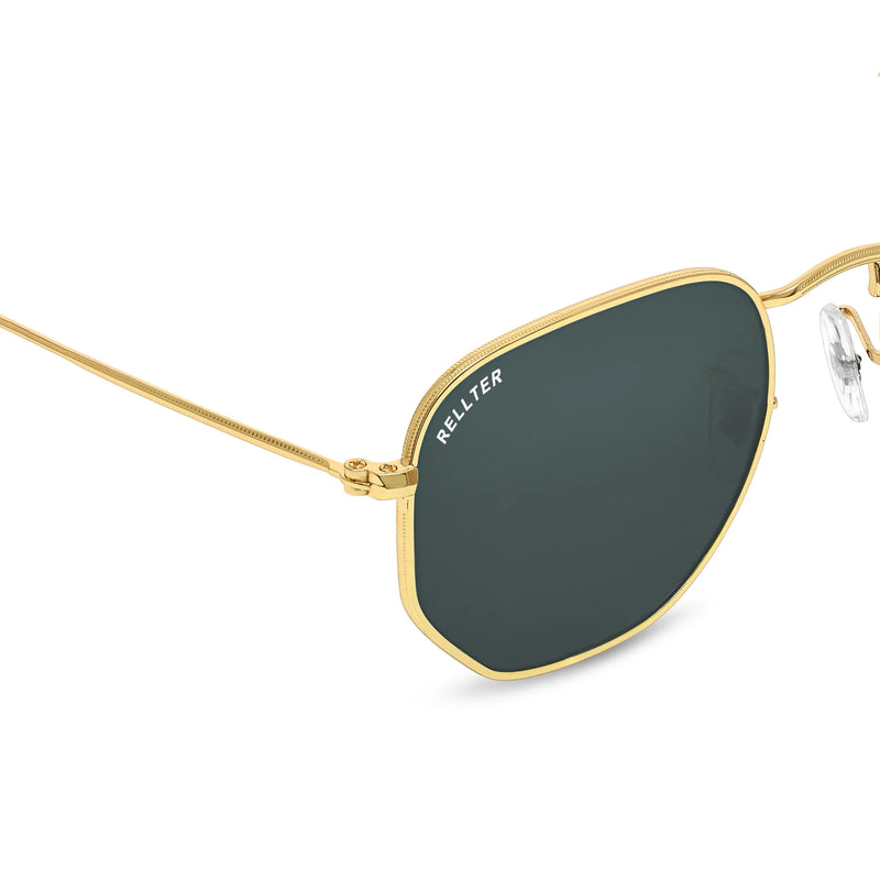 Rellter Hexagon SG-4040 Golden Black Sunglasses