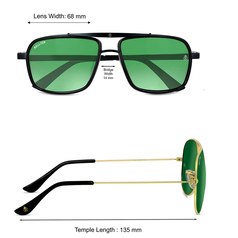 Rellter Charlie A-4413 Black to green Rectangle Sunglasses