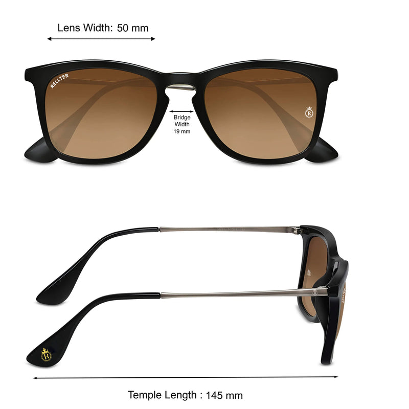 Rellter Square W-2424 Brown to Brown Dc Sunglasses