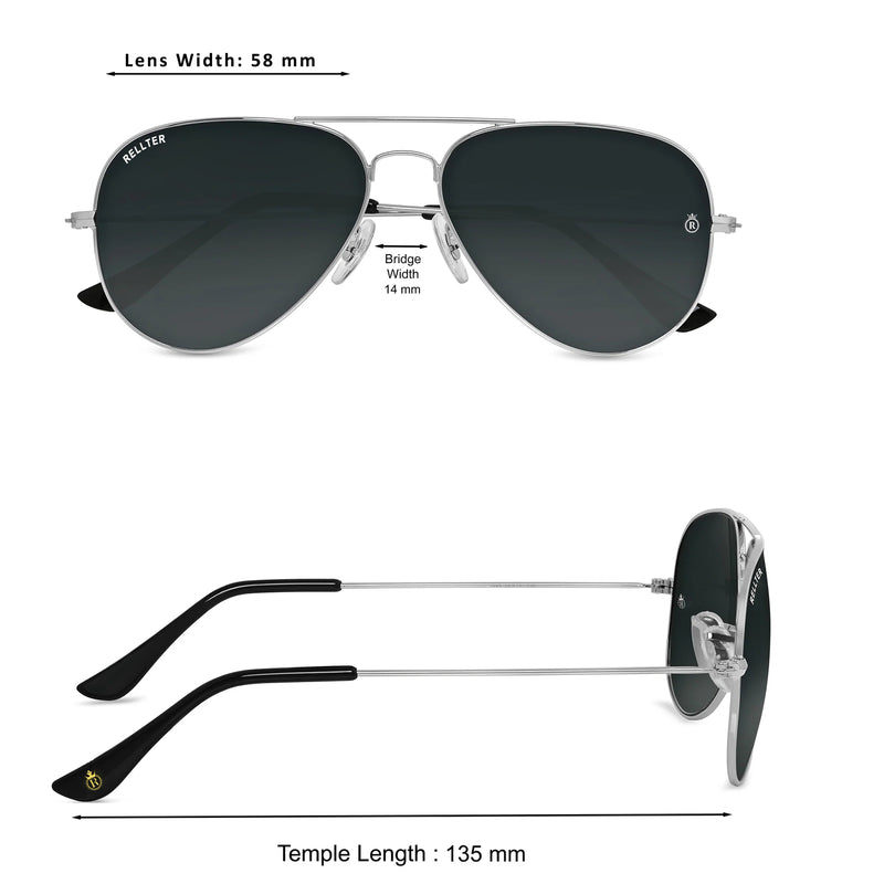 Rellter Ribel B-3030 Silver to Black Sunglasses