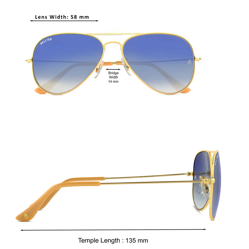 Rellter Ribel B-3030 Golden to Blue Dc Sunglasses