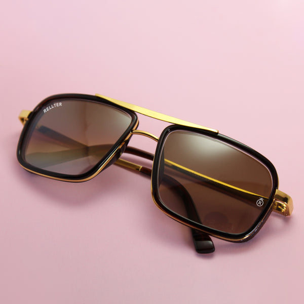 Rellter Charlie A-4413 Golden Brown Shade  Rectangle Sunglasses