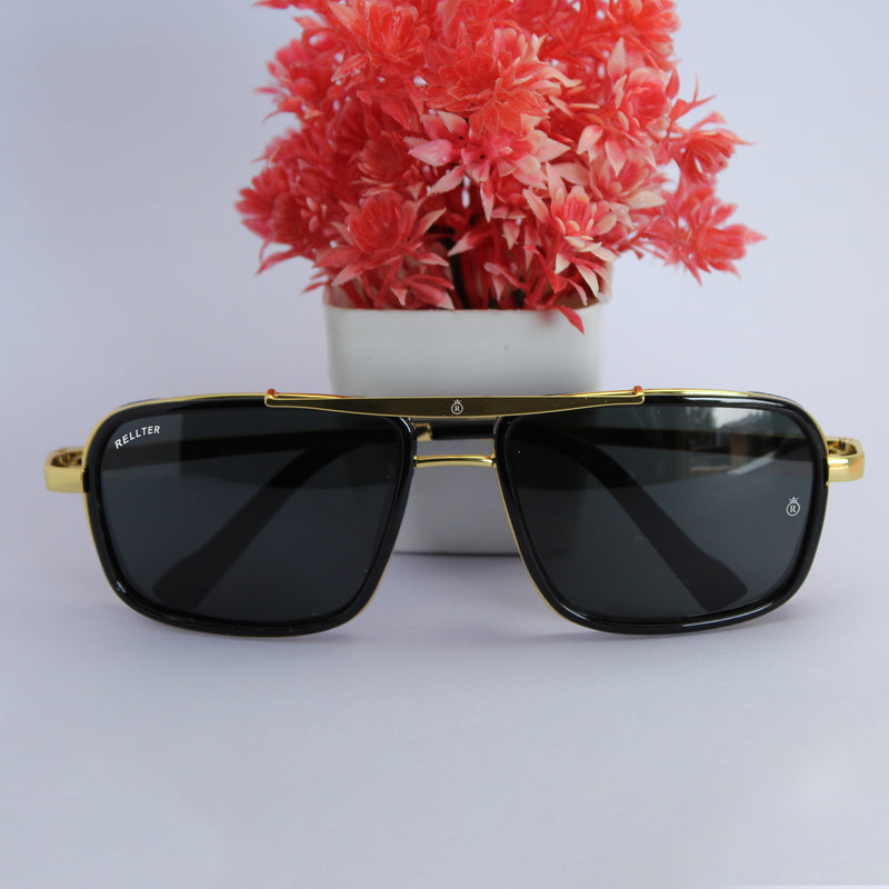 Rellter Charlie A-4413 Golden to Black  Rectangle Sunglasses