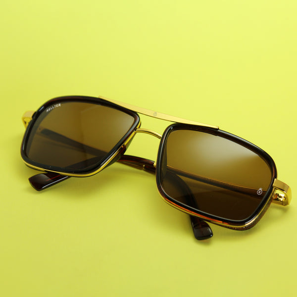 Rellter Charlie A-4413 Golden to Brown  Rectangle Sunglasses
