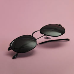 Rellter Round R-1010 Golden Black Sunglasses