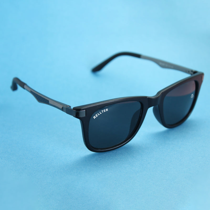 Rellter Square BLACK TO BLACK RQ-121 Sunglasses